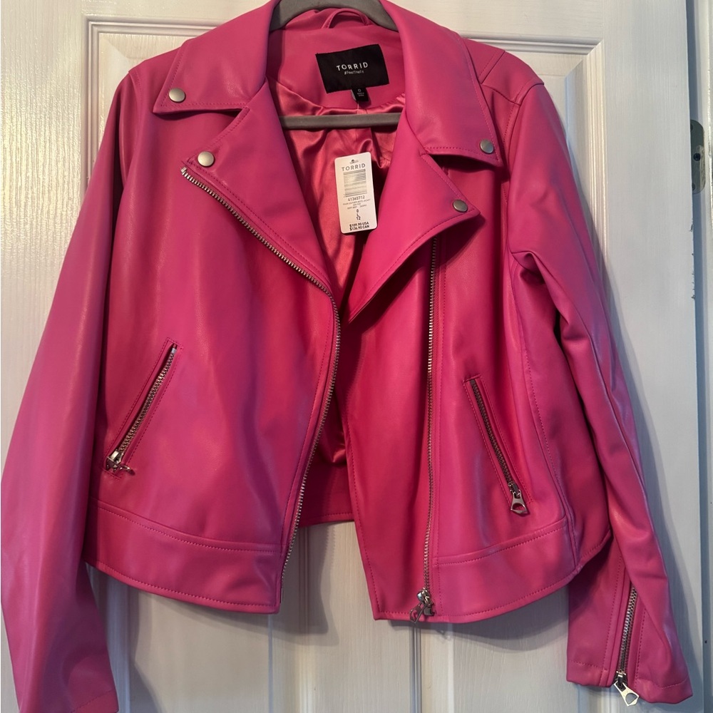 Faux Leather Asymmetrical Moto Jacket Torrid size 0
